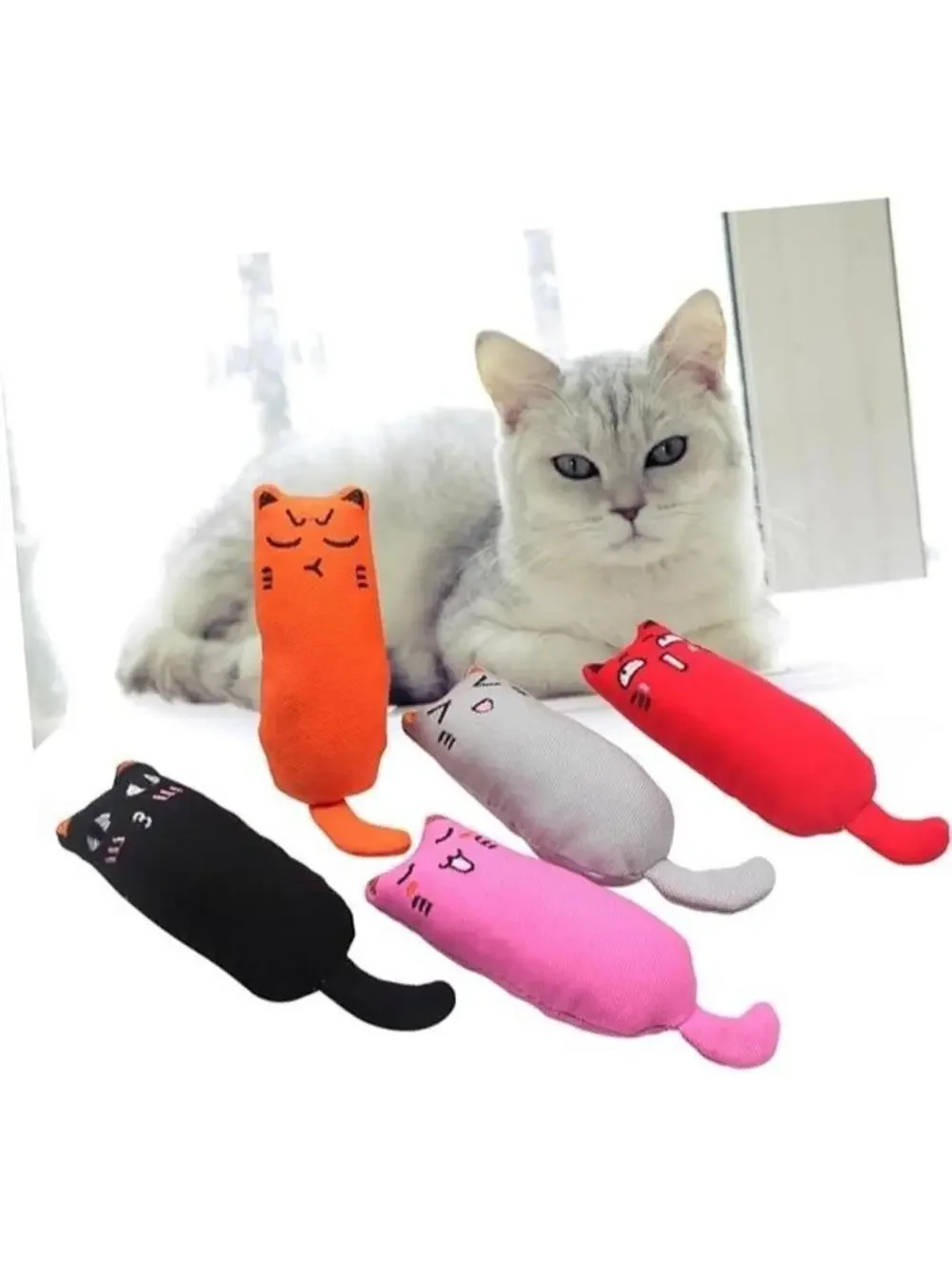 Cat Catnip Plush Toy Set 5pc, Colorful Small Bear Toy for Cats, New